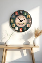 Wallity Reloj Decorativo de MDF Multicolor 50 x 50 cm